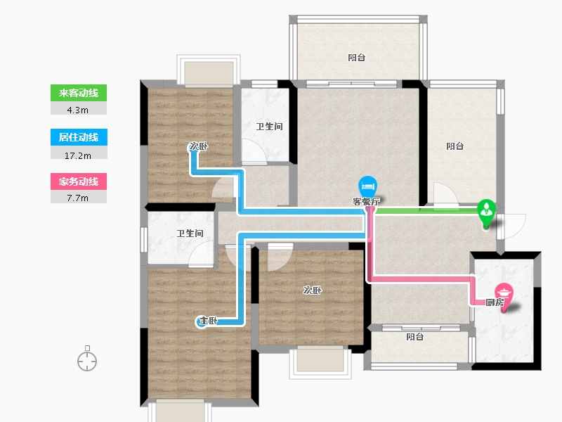 湖南省-湘潭市-万通 ・ 逸城-109.00-户型库-动静线