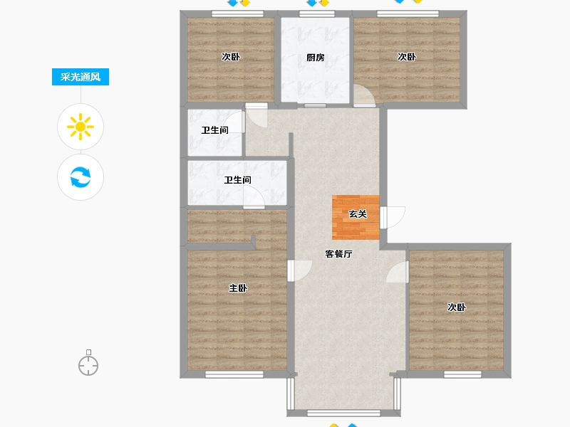 北京-北京市-金辰府-114.05-户型库-采光通风