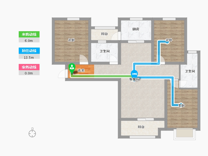 河北省-廊坊市-大厂云樾东方-87.65-户型库-动静线