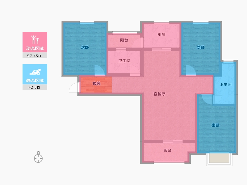 河北省-廊坊市-大厂云樾东方-87.65-户型库-动静分区