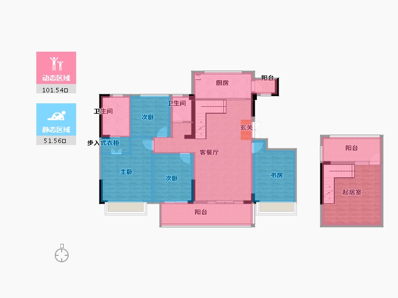 四川省-成都市-新尚尚院-136.80-户型库-动静分区