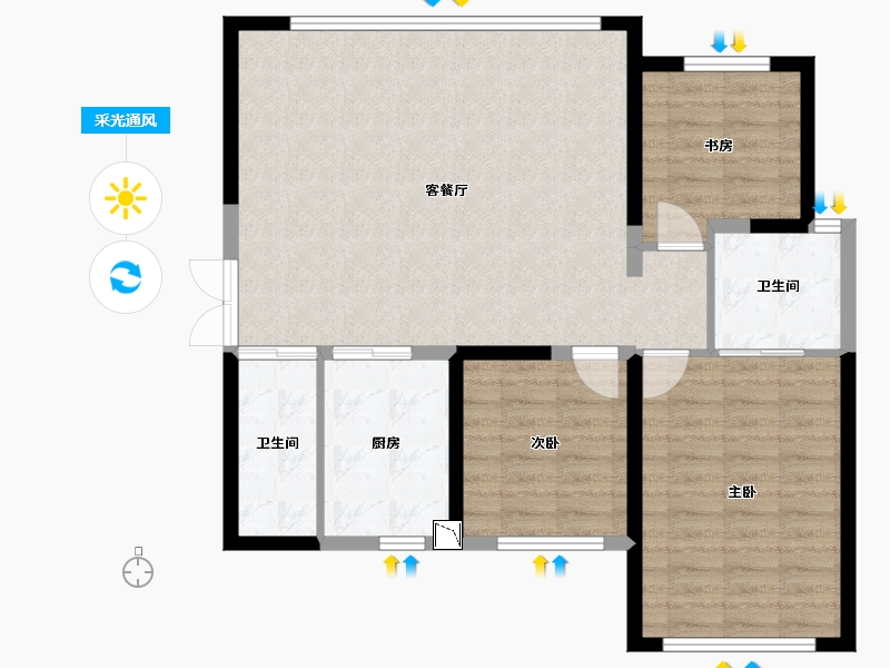 山西省-大同市-御龙庭三期-89.10-户型库-采光通风