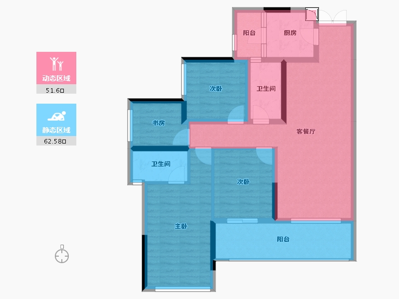 四川省-成都市-朗基国宾御府-101.57-户型库-动静分区