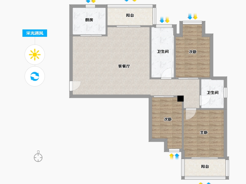 湖北省-武汉市-清能清江锦城-94.00-户型库-采光通风