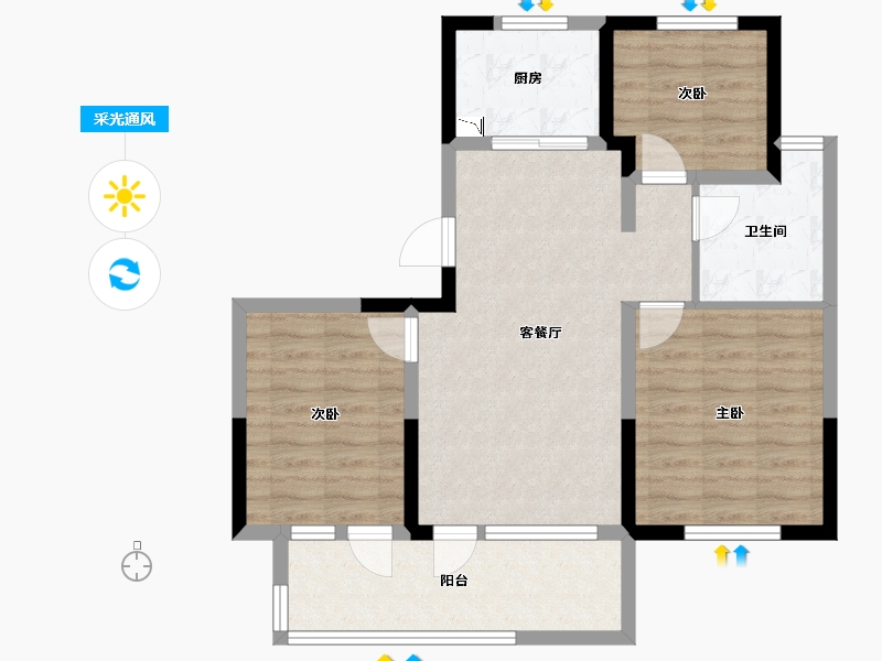 山东省-青岛市-越秀-77.99-户型库-采光通风