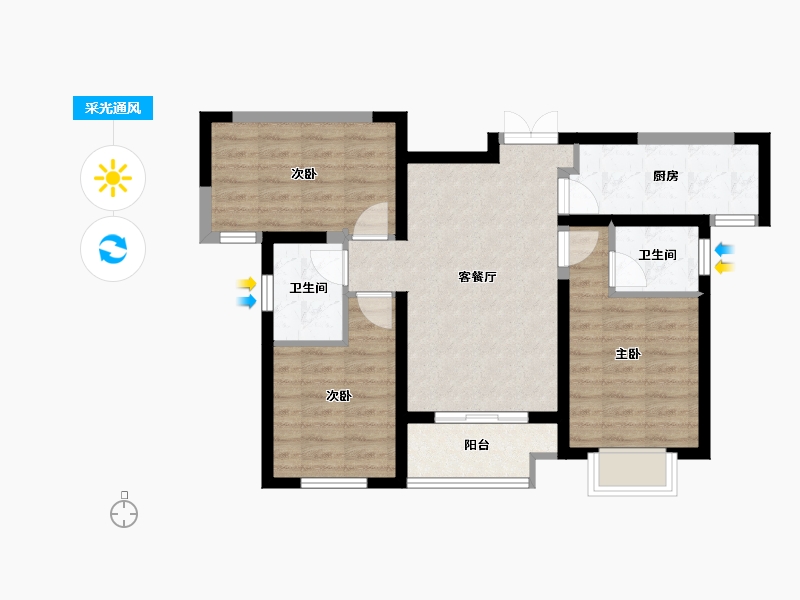 青海省-西宁市-德杰・状元府邸-69.21-户型库-采光通风