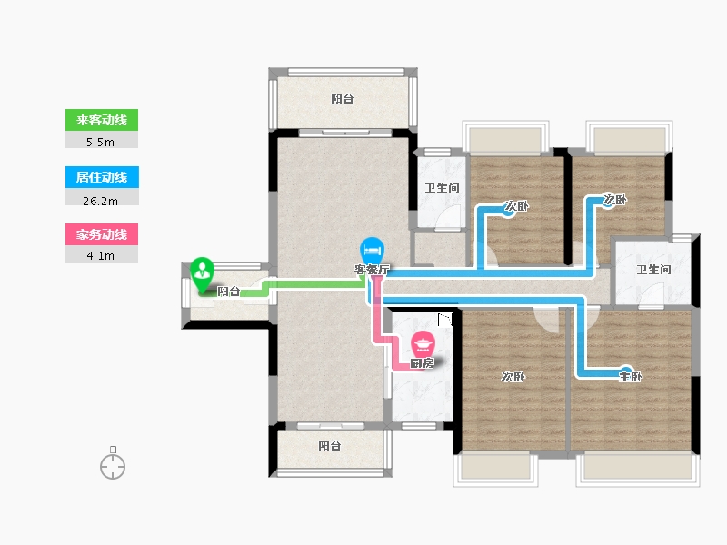 广东省-佛山市-美的明湖北湾5座-117.96-户型库-动静线