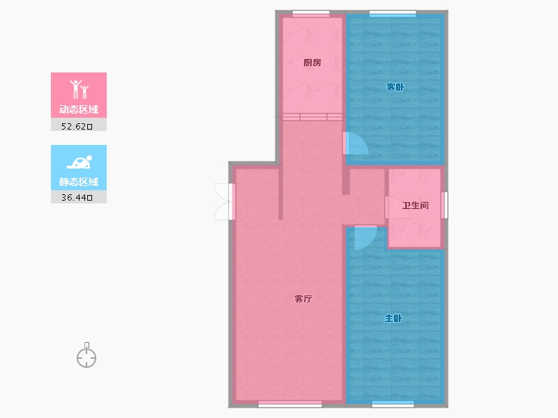 黑龙江省-哈尔滨市-地恒托斯卡纳-80.05-户型库-动静分区