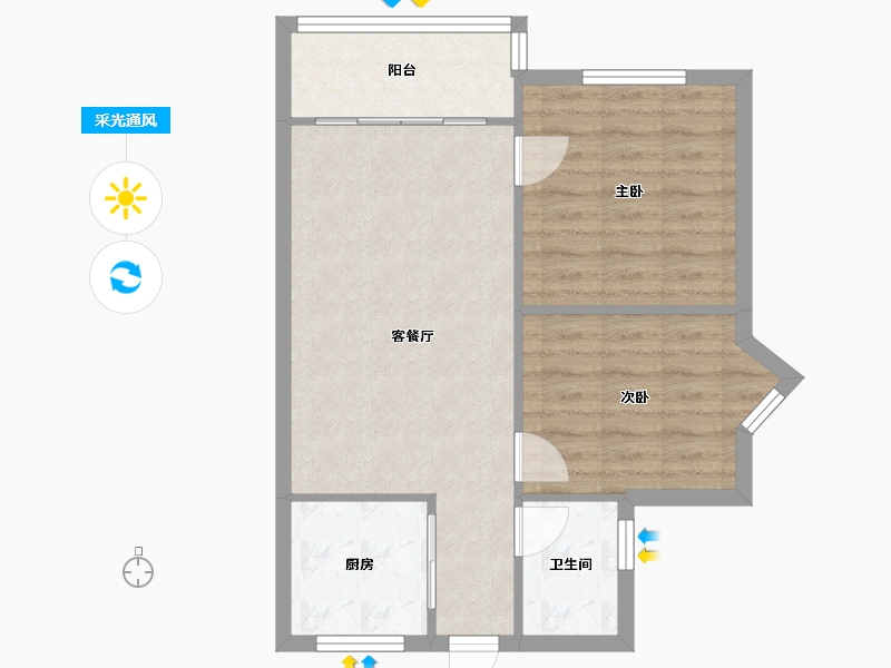 四川省-成都市-棕南正街9号院-59.92-户型库-采光通风