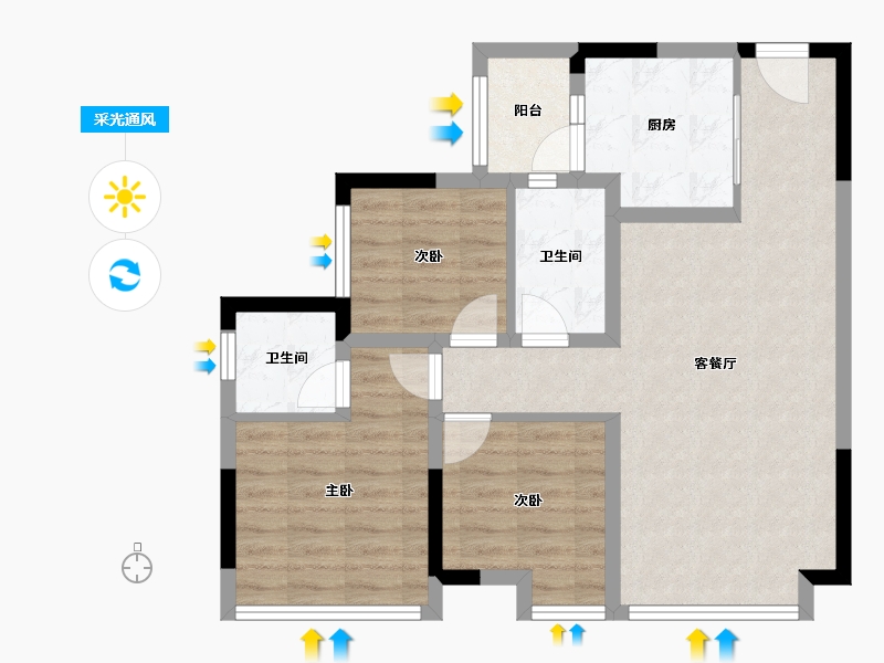 四川省-成都市-汇尚城-74.22-户型库-采光通风