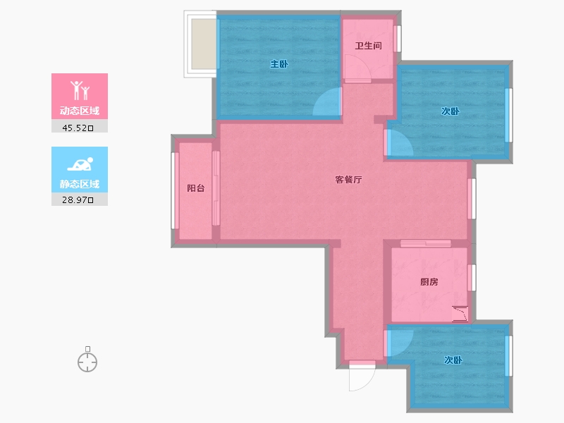 天津-天津市-天保天成铂悦-65.72-户型库-动静分区