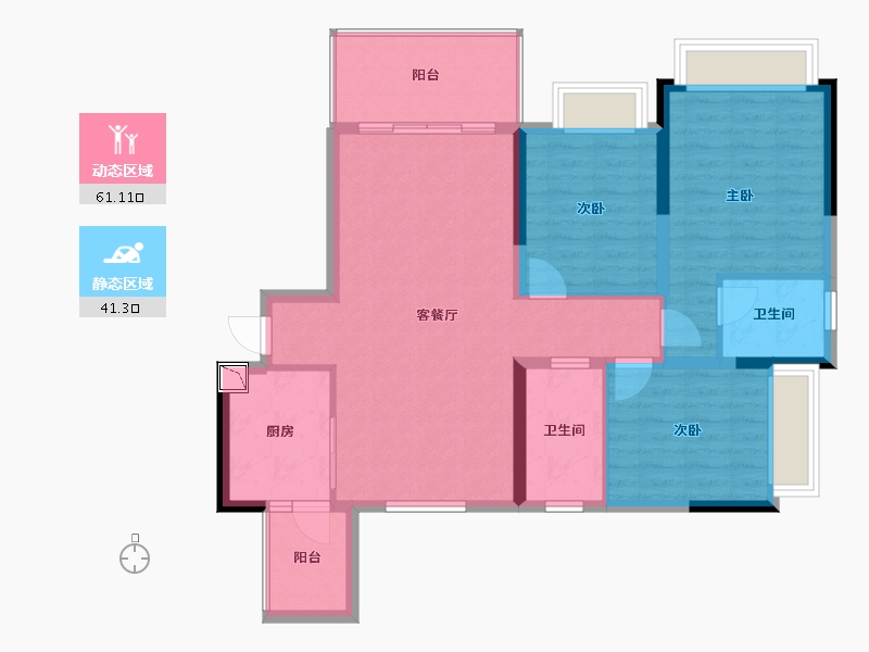 四川省-成都市-嘉和世纪城-92.01-户型库-动静分区