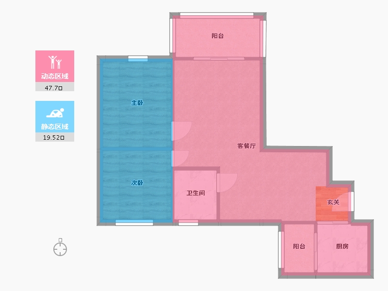 广东省-广州市-敦和花园-60.69-户型库-动静分区