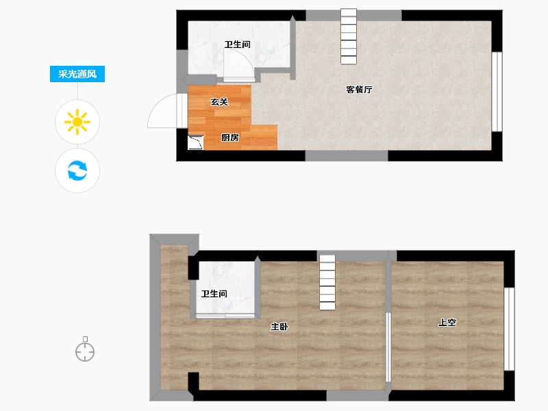 湖南省-长沙市-藏珑湖上公馆-42.85-户型库-采光通风