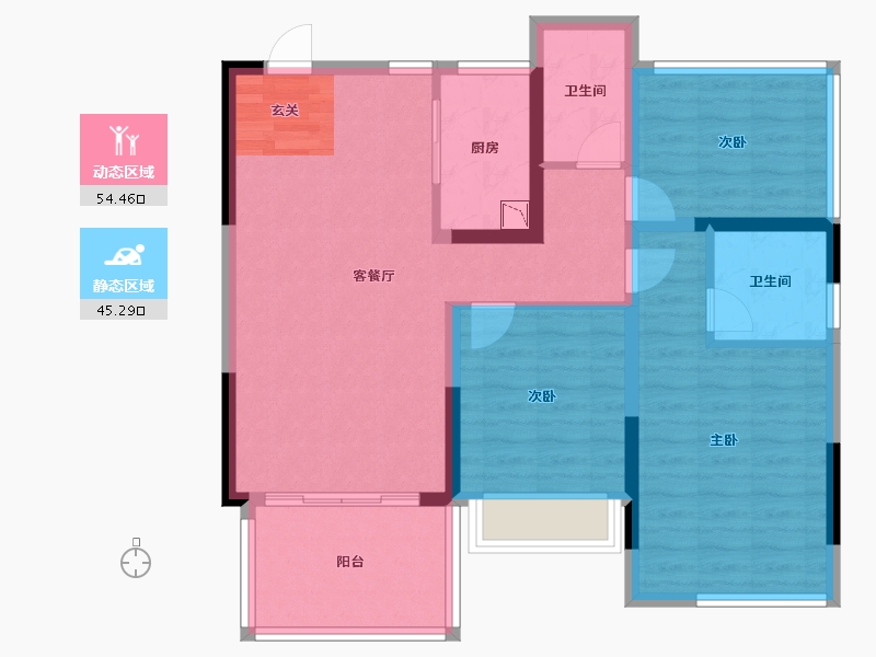 广西壮族自治区-南宁市-富鸣阳光城-88.89-户型库-动静分区