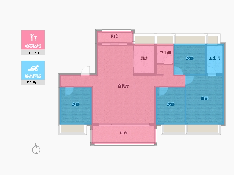 广东省-潮州市-碧桂园星钻-110.46-户型库-动静分区