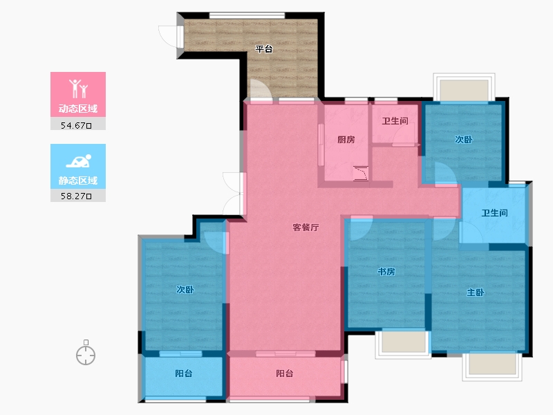 河南省-鹤壁市-升龙广场-109.37-户型库-动静分区