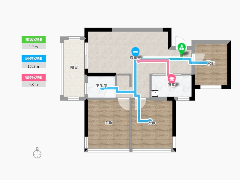 广西壮族自治区-南宁市-金成江南壹品-60.23-户型库-动静线