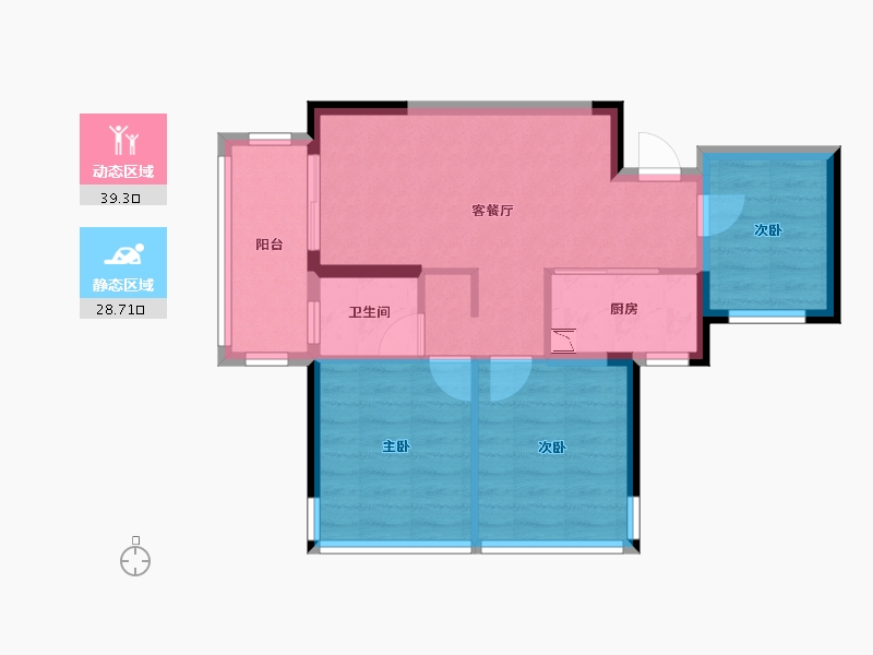 广西壮族自治区-南宁市-金成江南壹品-60.23-户型库-动静分区