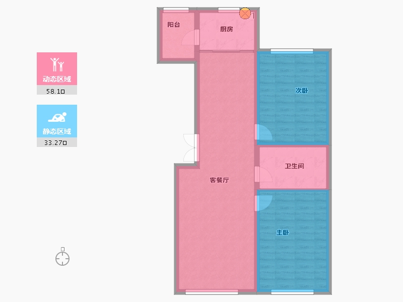 黑龙江省-哈尔滨市-颐品雅居-82.43-户型库-动静分区