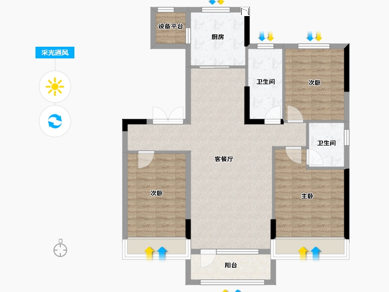 辽宁省-锦州市-碧桂园-98.16-户型库-采光通风