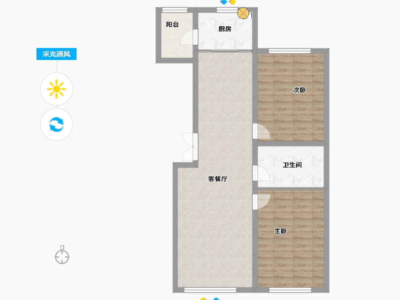 黑龙江省-哈尔滨市-颐品雅居-82.43-户型库-采光通风