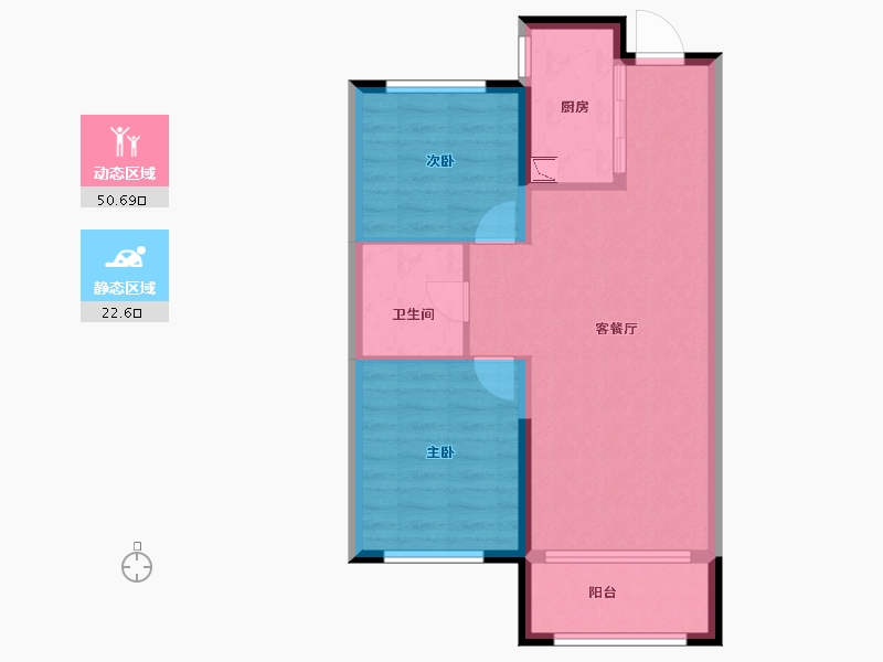 黑龙江省-哈尔滨市-华润置地・熙云府-66.03-户型库-动静分区