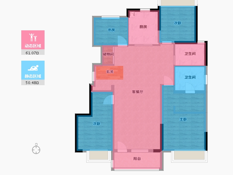 吉林省-长春市-华润置地长安里-99.09-户型库-动静分区