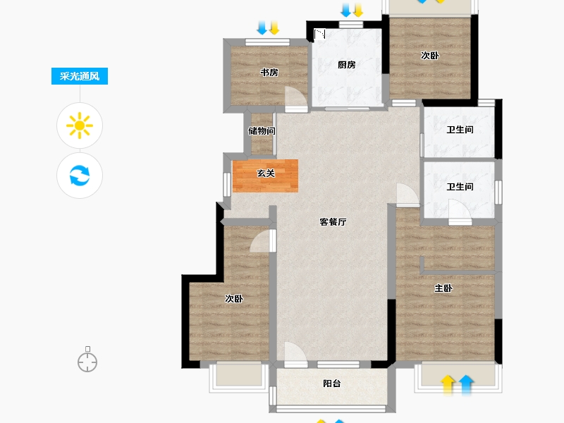 吉林省-长春市-华润置地长安里-99.09-户型库-采光通风