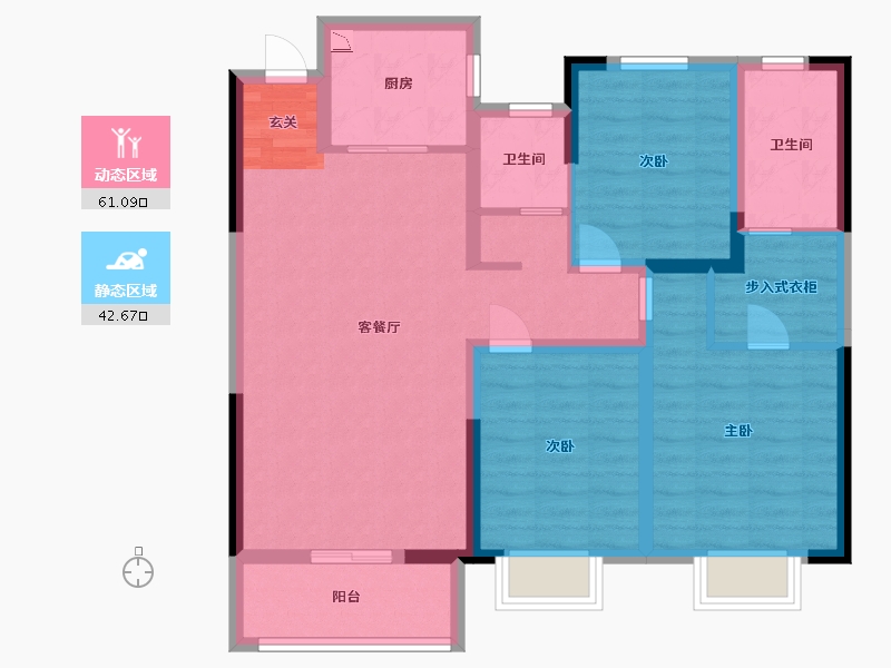 河南省-洛阳市-华耀城佳兆业水岸新都-91.85-户型库-动静分区