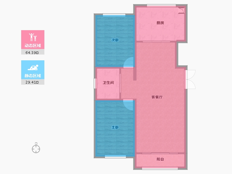 辽宁省-朝阳市-滨河一区-85.00-户型库-动静分区