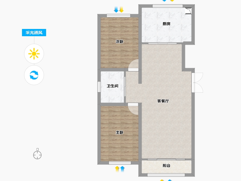 辽宁省-朝阳市-滨河一区-85.00-户型库-采光通风