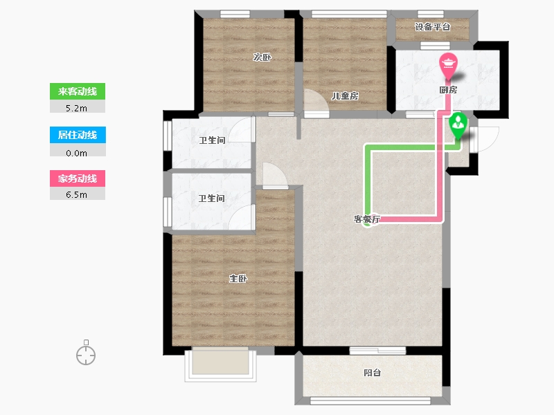 浙江省-嘉兴市-海伦堡・观澜-86.39-户型库-动静线