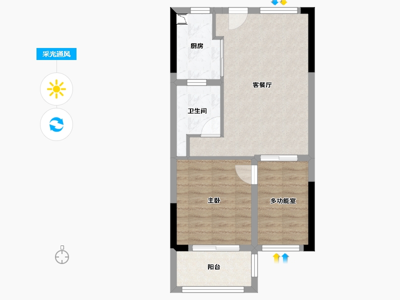 青海省-海南藏族自治州-鸿嘉金龙湾-53.25-户型库-采光通风