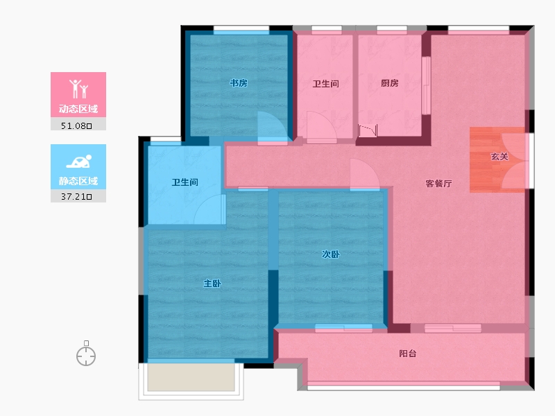 浙江省-嘉兴市-荣安阳光城晴雪园-78.14-户型库-动静分区