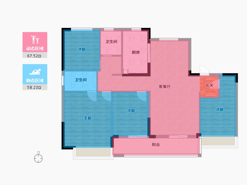 浙江省-嘉兴市-招商溪悦水岸-113.52-户型库-动静分区