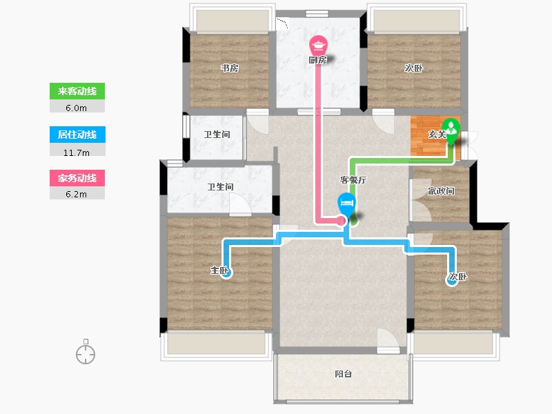 吉林省-长春市-金地风�A雅筑-112.51-户型库-动静线