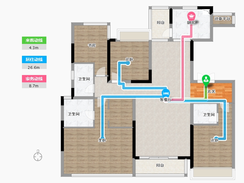 四川省-成都市-香璟台东苑-156.46-户型库-动静线