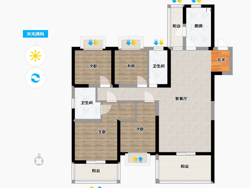 云南省-昆明市-复地��O-114.00-户型库-采光通风