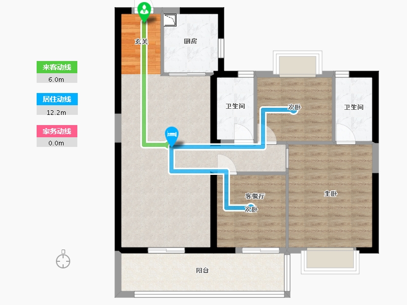 云南省-昆明市-碧桂园云南映象・云彩-89.07-户型库-动静线