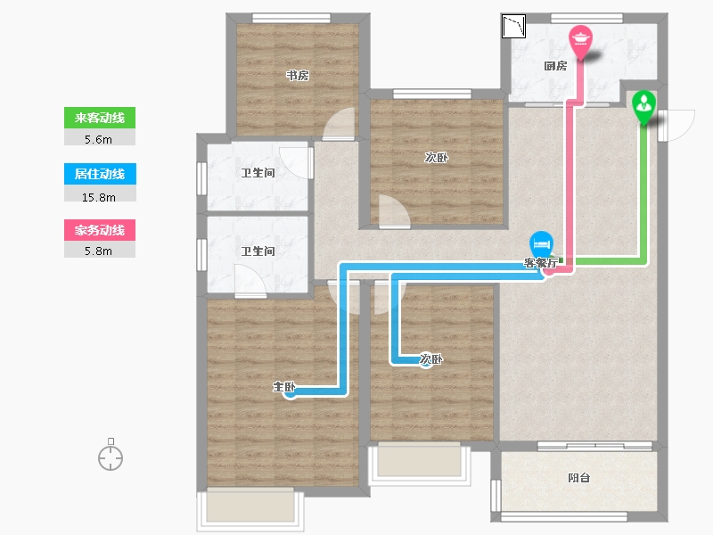 江苏省-连云港市-金辉优步花园-110.00-户型库-动静线