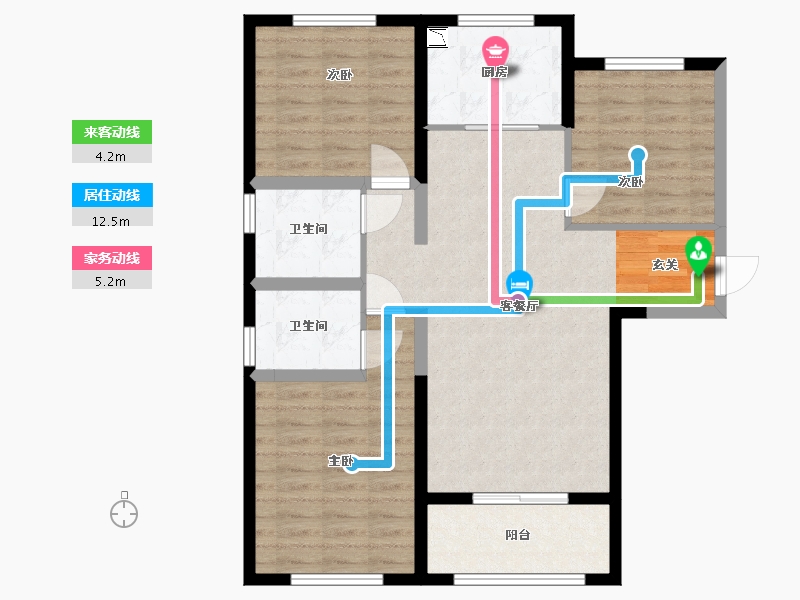 山西省-晋城市-玉龙台-90.00-户型库-动静线