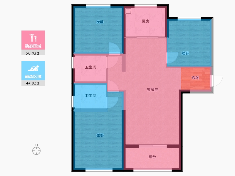 山西省-晋城市-玉龙台-90.00-户型库-动静分区