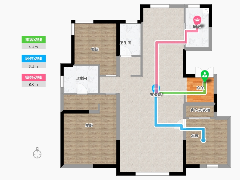 天津-天津市-金厦龙第公府-120.00-户型库-动静线