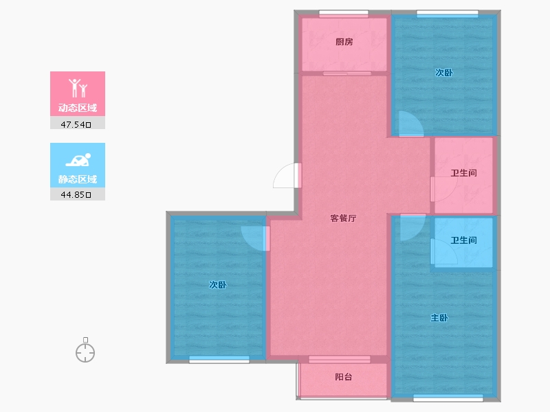 山西省-大同市-前进新苑-83.09-户型库-动静分区