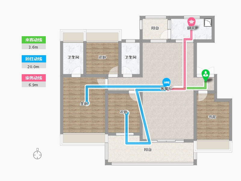 贵州省-黔西南布依族苗族自治州-飞洋华府龙岸-118.36-户型库-动静线