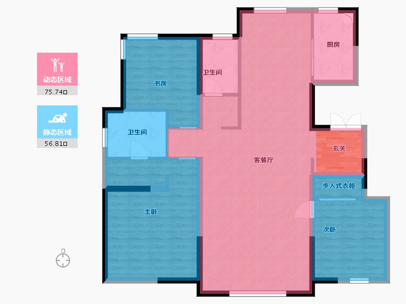 天津-天津市-金厦龙第公府-120.00-户型库-动静分区