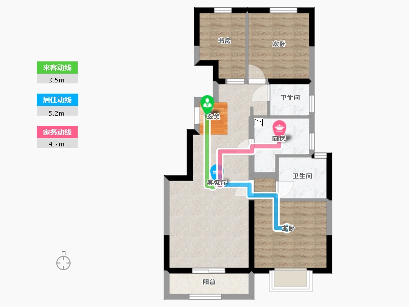 天津-天津市-联发锦里-69.72-户型库-动静线