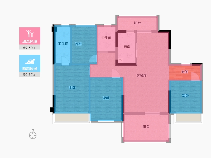 广东省-湛江市-碧桂园公园首府-104.01-户型库-动静分区