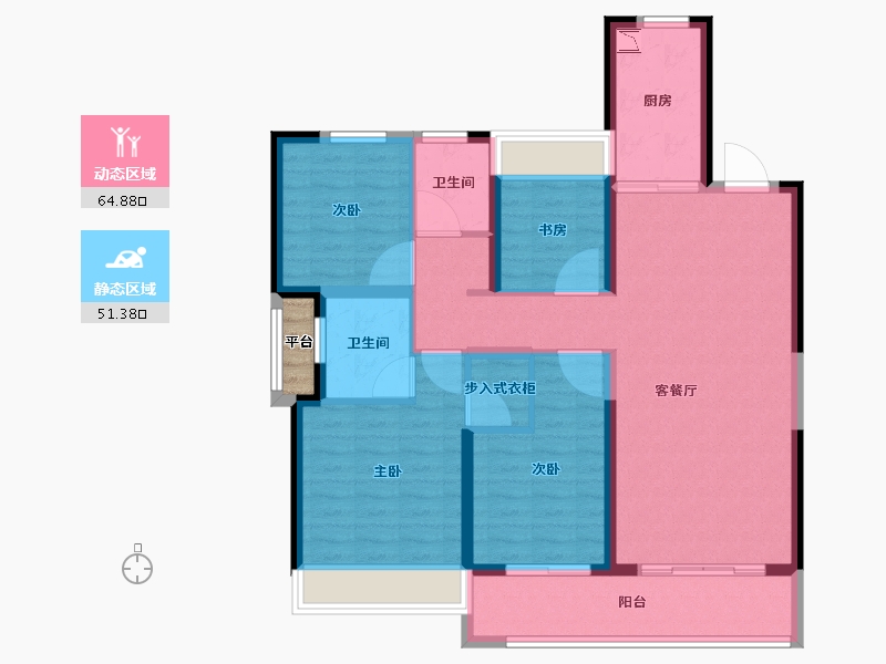 浙江省-温州市-凯迪融创新鹿园-105.60-户型库-动静分区